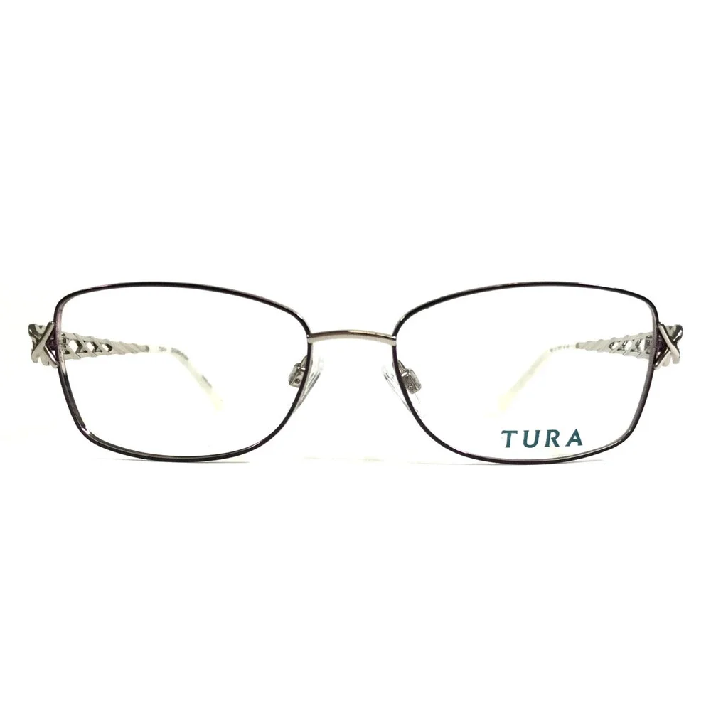 Tura Eyeglasses Frames R235 LIL Lilac Silver Cat Eye Wire Rim 55-17-140